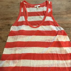 BNWT Joie Linen Orange and white Striped Tank Sz S